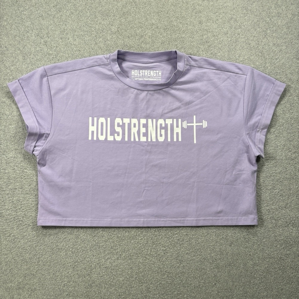 HolStrength Essential Crop Tee‎ Women's Large Yoga Christian Althletic Wear